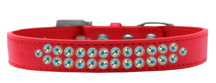 Two Row AB Crystal Size 20 Red Dog Collar